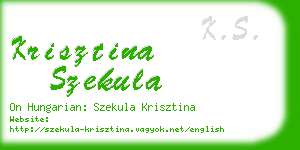krisztina szekula business card